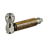 Exotic Wood & Stainless Steel Hand Pipe - Discreet Smoker